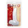 GODE RÉALISTE AVEC VENTOUSE ET TESTICULES 16.7 CM TRANSPARENT
