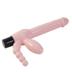 HARNAIS SANS CORDE TPR AVEC VIBRATION ET STIMULATION ANAL 25.4 CM