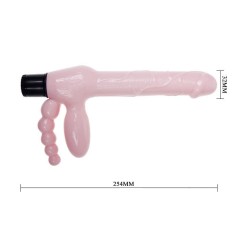 HARNAIS SANS CORDE TPR AVEC VIBRATION ET STIMULATION ANAL 25.4 CM