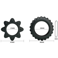 KIT 2 ANNEAUX FLEURI EN SILICONE