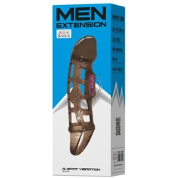 MANCHON D'EXTENSION DE PÉNIS DE AVEC VIBRATION ET SANGLE 13.5 CM