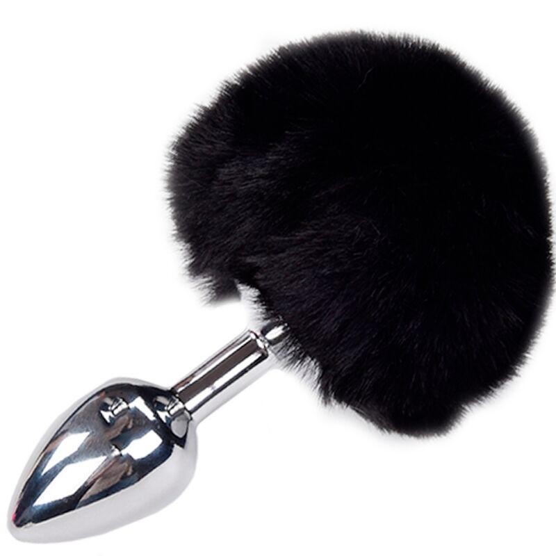 ALIVE - PLUG DE PLAISIR ANAL LISSE MÉTAL FLUFFY NOIR TAILLE M ALIVE - PLUG DE PLAISIR ANAL LISSE MÉTAL FLUFFY NOIR TAILLE M