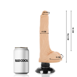 GODE VIBRANT RÉALISTE 2-1 NATUREL 18.5 CM -O- 4 CM