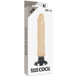 GODE VIBRANT RÉALISTE 2-1 NATUREL 20 CM -O- 4 CM