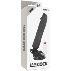 GODE VIBRANT RÉALISTE TÉLÉCOMMANDE NOIR 20 CM -O- 4 CM