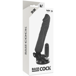 GODE VIBRANT RÉALISTE TÉLÉCOMMANDE NOIR 20 CM -O- 4 CM