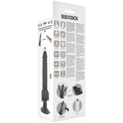 GODE VIBRANT RÉALISTE TÉLÉCOMMANDE NOIR AVEC TESTICULES 19.5 CM -O- 4 CM