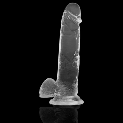 GODE BITE TRANSPARENTE AVEC BOULES 22 CM -O- 4.6 CM