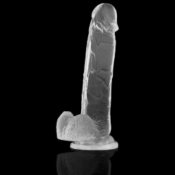 GODE BITE TRANSPARENTE AVEC BOULES 22 CM -O- 4.6 CM