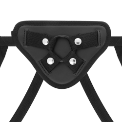 HARNAIS + GODE BITE TRANSPARENT AVEC BILLES 18.5 CM -O- 3.8 CM