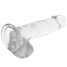 HARNAIS + GODE BITE TRANSPARENT AVEC BILLES 20 CM -O- 4.5 CM