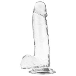 HARNAIS + GODE BITE TRANSPARENT AVEC BILLES 20 CM -O- 4.5 CM