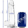 HARNAIS + GODE BITE TRANSPARENT AVEC BILLES 20 CM -O- 4.5 CM