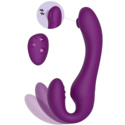 VIBRATEUR SANS STRAPLESS 2 EN 1 AVEC TÉLÉCOMMANDE VIOLET