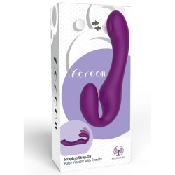 VIBRATEUR SANS STRAPLESS 2 EN 1 AVEC TÉLÉCOMMANDE VIOLET