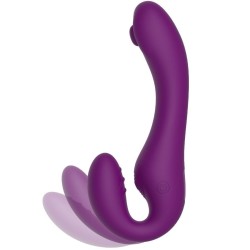 VIBRATEUR SANS STRAPLESS 2 EN 1 AVEC TÉLÉCOMMANDE VIOLET