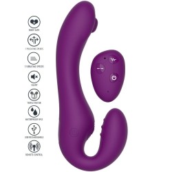 VIBRATEUR SANS STRAPLESS 2 EN 1 AVEC TÉLÉCOMMANDE VIOLET