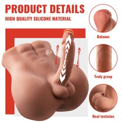 BERTLETT DILDO ASS GODE RÉALISTE ET MASTURBATEUR ANUS POSITION FRONTALE AVEC POUSSÉE 18 CM