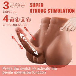 BERTLETT DILDO ASS GODE RÉALISTE ET MASTURBATEUR ANUS POSITION FRONTALE AVEC POUSSÉE 18 CM