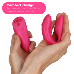 VIBRATEUR CHORUS POUR COUPLES AVEC COMMANDE DE SQUEEZE ROSE