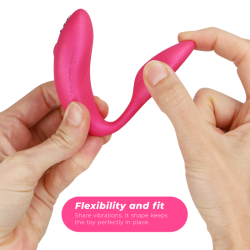 VIBRATEUR CHORUS POUR COUPLES AVEC COMMANDE DE SQUEEZE ROSE