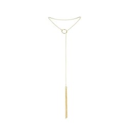 MAGNIFIQUE COLLIER EN MÉTAL FRANGES DORÉES