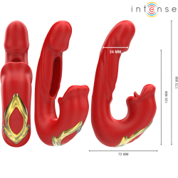 NATHY DOUBLE VIBRATEUR AVEC BOUCHE STIMULANTE MULTIFONCTION ROUGE