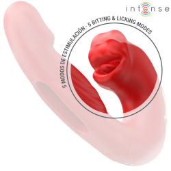 NATHY DOUBLE VIBRATEUR AVEC BOUCHE STIMULANTE MULTIFONCTION ROUGE