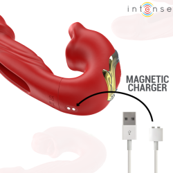 NATHY DOUBLE VIBRATEUR AVEC BOUCHE STIMULANTE MULTIFONCTION ROUGE