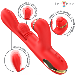 STIMULATEUR DE CLITORIS MULTIFONCTION KATY 4 TÊTES INTERCHANGEABLES ROUGE