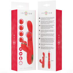 STIMULATEUR DE CLITORIS MULTIFONCTION KATY 4 TÊTES INTERCHANGEABLES ROUGE