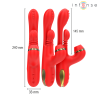 STIMULATEUR DE CLITORIS MULTIFONCTION KATY 4 TÊTES INTERCHANGEABLES ROUGE