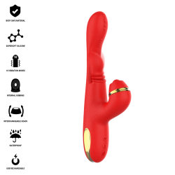 STIMULATEUR DE CLITORIS MULTIFONCTION KATY 4 TÊTES INTERCHANGEABLES ROUGE