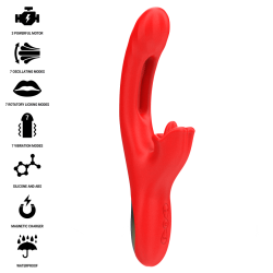JESSICA VIBRATEUR MULTIFONCTION STIMULATION CLITORIS 24,8 CM ROUGE