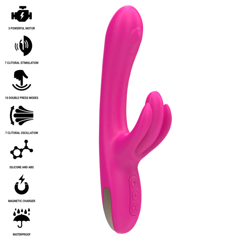 BRITNEY VIBRATEUR LAPIN MULTIFONCTION 23 CM ROSE