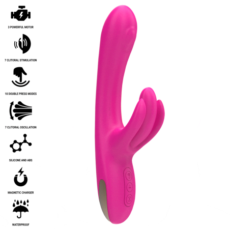 BRITNEY VIBRATEUR LAPIN MULTIFONCTION 23 CM ROSE