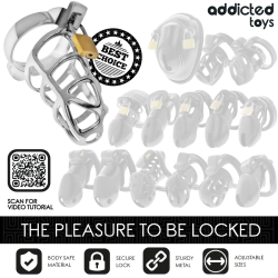CAGE À PÉNIS EN MÉTAL AVEC VERROU ARGENT