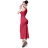 ROBE LONGUE+STG CR4445 ROUGE