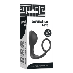 PLUG ANAL AVEC ANNEAU EN SILICONE NOIR