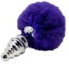 PLUG DE PLAISIR ANAL SPIRAL METAL FLUFFY VIOLET FONCÉ