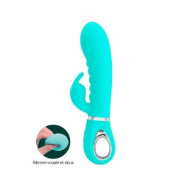 Prescott, vibromasseur rabbit point-G silicone super soft vert