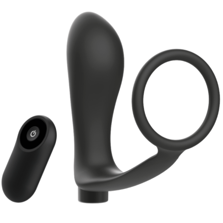 Anneau Pénis Télécommande – Plug Anal Noir Rechargeable