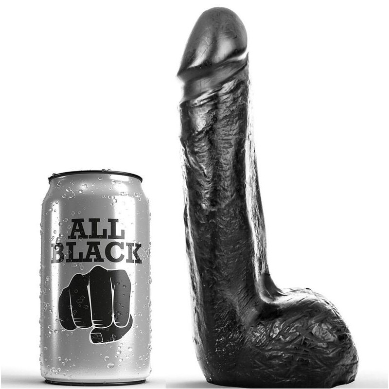 ALL BLACK - GODE RÉALISTE NOIR DOUX 20 CM ALL BLACK - GODE RÉALISTE NOIR DOUX 20 CM