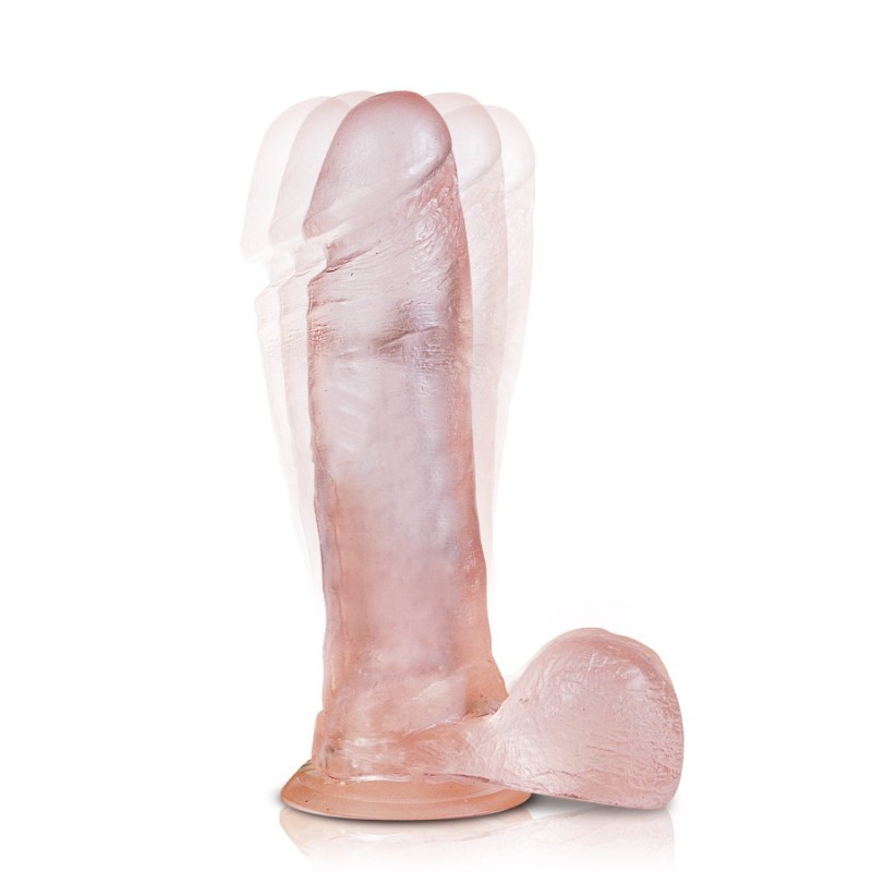 Real Size Jelly 8 inch, gode ventouse réaliste vibrant jelly rose