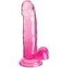 CLEAR PÉNIS RÉALISTE AVEC BOULES 15.2 CM ROSE