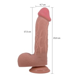 Gode ventouse réaliste à squelette 23,4 cm