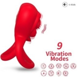ANNEAU VIBRATEUR COEUR ROUGE