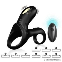 ANNEAU VIBRATEUR DOUBLE RANGER POUR COUPLES NOIR