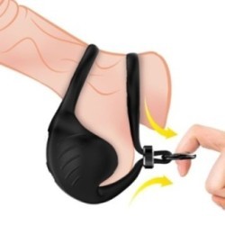 ANNEAU VIBRATEUR MANTA SCROTUM NOIR