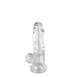Pure Jelly, gode ventouse réaliste avec testicules 15,3cm